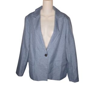 Lulus Women's Blue One-Button Blazer Jacket, Size Large
